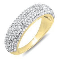Dazzlingrock Collection 0.90 Carat (ctw) 10K Round Diamond Anniversary Wedding Band Ring, Yellow Gold, Size 4.5