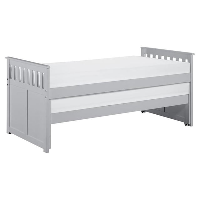 Lexicon Orion 81.5" Transitional Wood Twin over Twin Bed in Gray