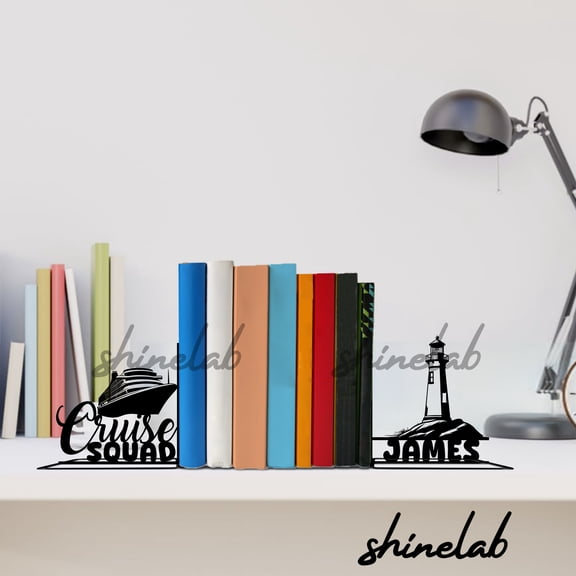 Shinelab Cruise Ship Metal Bookends, Cabin Decor, Cruise Gifts, Nautical Home Decor 12925