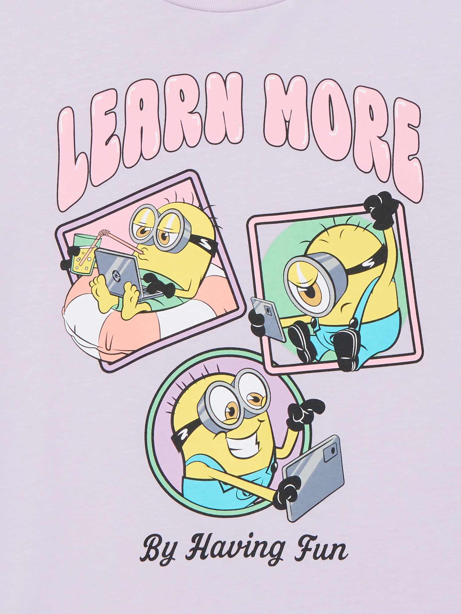 Despicable Me Minions Girls Graphic Tee with Short Sleeves, Sizes 4-18