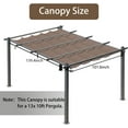 thumbnail image 4 of Aoodor Replacement Outdoor Pergola Canopy - Retractable Sun Shade for 10 x 13 ft Pergola, Brown, 4 of 8
