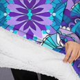 thumbnail image 3 of Oversized Wearable Blanket Hoodie,Purple Ethnic Mandala Pattern Sherpa Blanket Hoodie with Super Pockets,Super Warm Fuzzy Pullover for Women & Men, 3 of 6
