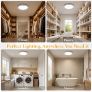 Rechargeable LED Ceiling Light with Motion Sensor, 3 Light Modes, 10‑Level Brightness Adjustment, Remote Control, Dimmable & Timer Function, for Living Room, Bathroom, Pantry