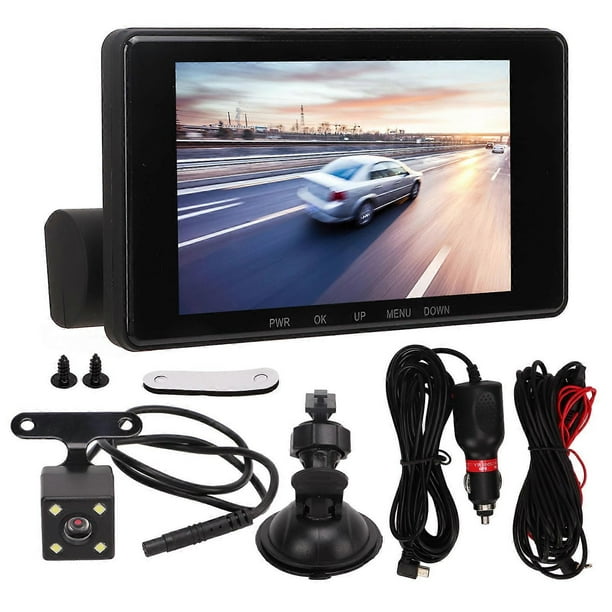 Car DVR Dash Cam 3 Cameras Night Vision 4 Inch Screen Driving Video Recorder