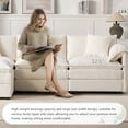 thumbnail image 6 of 103" Chenille Modular Sectional Sofa with Deep and Wide Seat, L Shaped Cloud Couch Set with Double Cushions, 4 Seat Sofa with Movable Ottoman, Oversized Indoor Furniture (White), 6 of 11