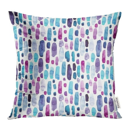 ARHOME Colorful Abstract of Watercolor Blue Deep Violet and Pink Splashes Purple Blot Brush Pillow Case Pillow Cover 18x18 inch Throw Pillow