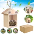 thumbnail image 2 of Fiudx Casita de Madera para Pájaros con Ventosa para Exteriores, Espejo Transparente Unidireccional, Fácil Instalación, Decoración para Jardín y Hogar, Atrae Pájaros, Acogedor Lugar para Anidar, 21 X, 2 of 7