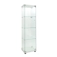 thumbnail image 4 of Miekor Furniture Lighted 4 Shelves Glass Cabinet Glass Display Cabinet with One Door, White BS5649, 4 of 6