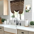 thumbnail image 5 of Leopard Zebra Print Tie Up Curtains for Windows, Adjustable Balloon Window Shades, Vintage Animal Skin Striped Brown Kitchen Window Treatments Farmhouse Short Curtains with Rod Pocket 42"x45", 5 of 8