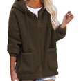 thumbnail image 1 of Gibobby Abrigo de Lana de Peluche para Mujer, Sudadera con Capucha para Mujer, cálida, de Forro Polar, Holgada, con Capucha, Prendas de Vestir(Verde,M), 1 of 5
