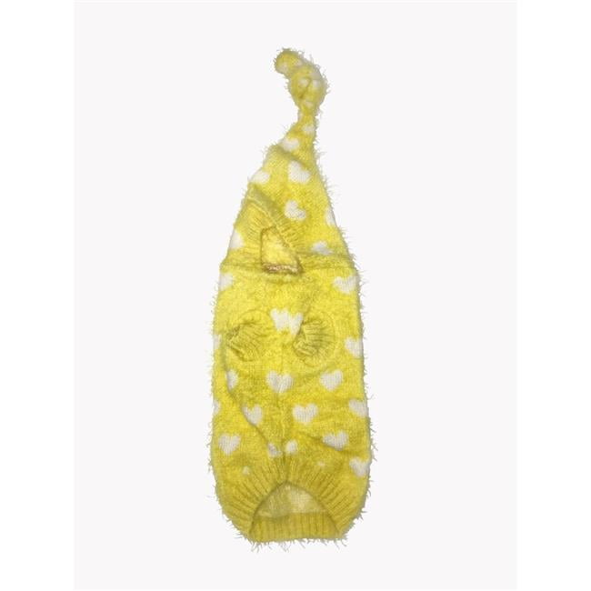 D.O.G. DZ,2841YL,L Heart Love Sweater, Yellow , Large