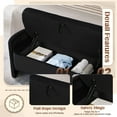 thumbnail image 3 of Lunale 41.73" End of Bed Bench for King Size Bed, Velvet Upholstered Storage Ottoman for Bedroom, Black, 3 of 7