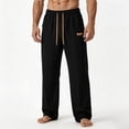 thumbnail image 2 of Men's Loose Straight Ice Silk Pants, Trousers, Joggers, Elastic Waist Straight Leg, Lightweight Breathable Quick Dry, For Gym Running Daily Streetwear, Summer Essentials | JASKFLY,Black 4XL, 2 of 9