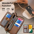 thumbnail image 3 of Dteck Wallet Case for Samsung Galaxy A15 5G, Galaxy A15 Wallet Case Crossbody Strap for Women Men, Durable PU Leather Zipper Card Holder Magnetic Detachable Phone Cover for Galaxy A15 5G/4G,Brown, 3 of 8