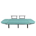 thumbnail image 3 of Teal Futon Couch, Cultural Symmetrical Design Themed Pattern, Daybed with Metal Frame Upholstered Sofa for Living Dorm, Loveseat, Turquoise Grey White, by Ambesonne, 3 of 4