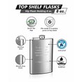 thumbnail image 4 of Hip Flask Holding 8 oz - Metallic Grey, Stainless Steel, Laser Welded, Leakproof, Powdercoated Rustproof Finish, 4 of 4