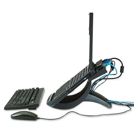 3m/commercial Tape Div. Vertical Notebook Computer Riser With Cable Management 9 X 12 X 6.5 To 9.5 Black/charcoal Gray Supports 20 Lbs