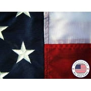 Premium American Flag 4x6' - 100% Made in USA - Durable, Long Lasting, Bright & Vivid Nylon Material - Embroidered Stars, Sewn Stripes with Lock Stitching, Four Rows of Lock Stitching on the Fly End