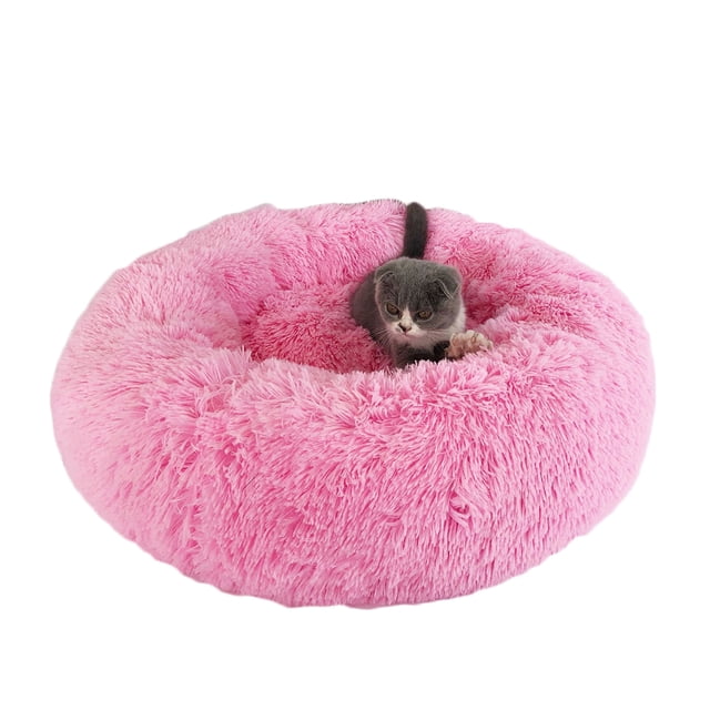 Methold Gato, perro, gatito, casa para cachorros, cama para dormir, cueva, cojín extraíble cálido Suministros para perros rosa