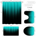 thumbnail image 5 of 4 Pcs Teal and Black Shower Curtain Bathroom Set with Rugs, Toilet Lid Cover and Bath Mat, Gradient Teal Shower Curtain with 12 Hooks, Bathroom Decor Set, 5 of 6