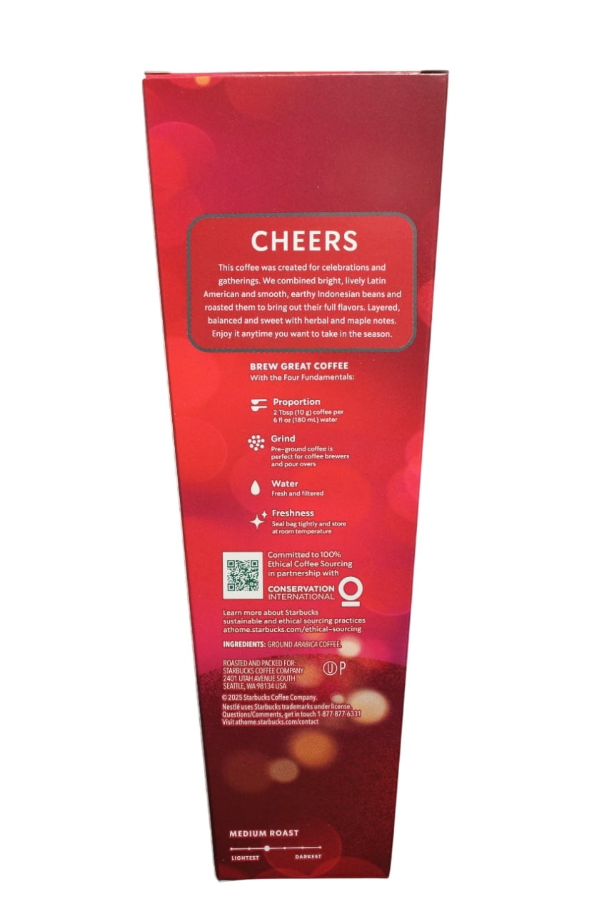 (3 pack) Starbucks Holiday Red Mug Gift Set with Holiday Blend Coffee