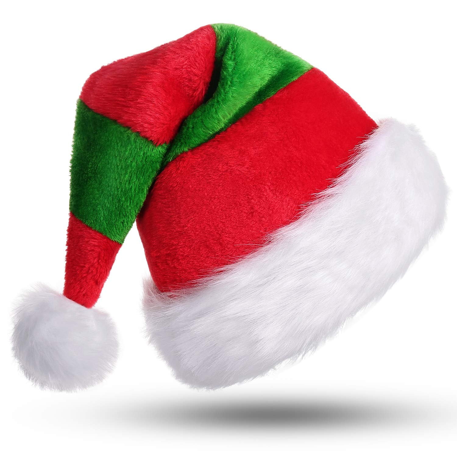 Christmas Hat Unisex Velvet Comfort Christmas Hats Extra Thicken Classic Fur for Christmas New Year Festive Holiday Party Supplies Santa Hat Xmas Holiday Hat for Adults 