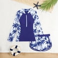 thumbnail image 4 of NAISIBABY Girls Long Sleeve Rash Guard and Shorts Swimsuits 2-Piece, Quick Dry Floral Prints Beach Surfing Bathing Suits Multicolor 8T, 4 of 9