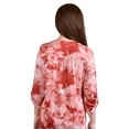 thumbnail image 2 of NY Collection Womens Printed Pintuck Henley Shirt, Red, Petite, PXL, 2 of 2