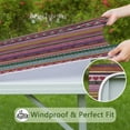 thumbnail image 6 of Purple Boho Tribal Stripes and Hearts Pattern Square Fitted Tablecloth with Elastic Edge,Square Table Cover,Washable Elastic Table Cover for Home Kitchen Party Decor 34"x34", 6 of 6