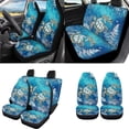thumbnail image 2 of Uorisanigo Blue Turtle Car Seat Cover Full Set for Men, with Center Console Pad Steering Wheel Cover Gear Shift Covers Handbrake Seat Belt Shoulder Pad Coasters Key Chains, 18 Pieces Car Decor, 2 of 7