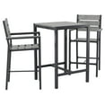 thumbnail image 3 of CorLiving Galant Ensemble de Bar d'Extérieur 3 Pcs en Aluminium et Polymère Résistant aux Intempéries avec 2 Chaises de Bar et Table, Gris, 3 of 9