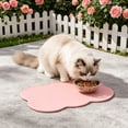 thumbnail image 4 of Silicone Pet Food Mat,17.32x10.6 Inch Rectangular Non-slip Dog & Cat Mat for Food & Water Bowls,Splash-proof Pet Food Mats,Easy to Clean,Pink, 4 of 7