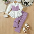 thumbnail image 2 of Gyexs Outfits for Girls Size 3-10 Years Toddler Kids Clothes Oversized Streetwear Clothing Sets (Purple, 7-8 Years), 2 of 8