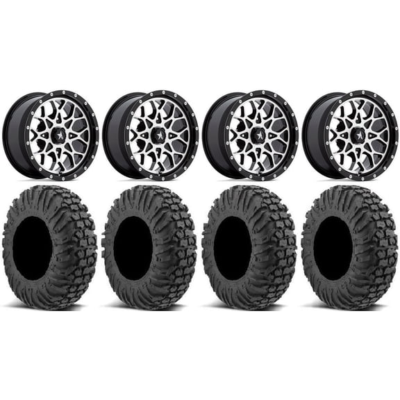 MSA Portal 16" Wheels Machined 32" MotoVator Tires Kawasaki Mule Pro FXT