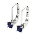 thumbnail image 2 of Clara Pucci 0.2Ct Blue Sapphire Round Cut VVS1 Lever Back Drop Dangle 14k Solid hypoallergenic Gold Designer Earrings For September, 2 of 7