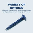 thumbnail image 2 of Blue-Kote SML-C125B-100 Pocket Hole Screw, NO 8, Coarse Threaded, 1-1/4 in L, Steel, Zinc, 2 of 7
