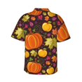 thumbnail image 3 of Daiia Autumn Harvest Pumpkin Joy Hawaiian Shirt for Men Gentle Cotton Regular Short Sleeve Casual-Medium, 3 of 9