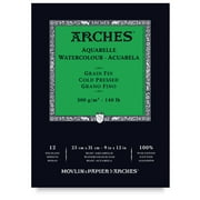 Arches Watercolor Pad - 9 x 12, 140 lb, Cold Press, Fold-over, 12 Sheets
