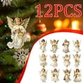 thumbnail image 3 of Vintage Wooden Angel Christmas Ornaments for Christmas Tree Decoration Set Retro Small Angel Hanging Decorations Figure for Crafts Gift Holiday Tags Party, 3 of 5