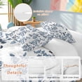 thumbnail image 3 of Blue Fruit Bedding 3 Piece Duvet Cover Set Queen Size, Vintage Plant Nature Botanical Flower Floral Soft Microfiber Comforter Cover with Zipper Closure & Pillowcases, FadeResistant Quilt Cover, 3 of 9