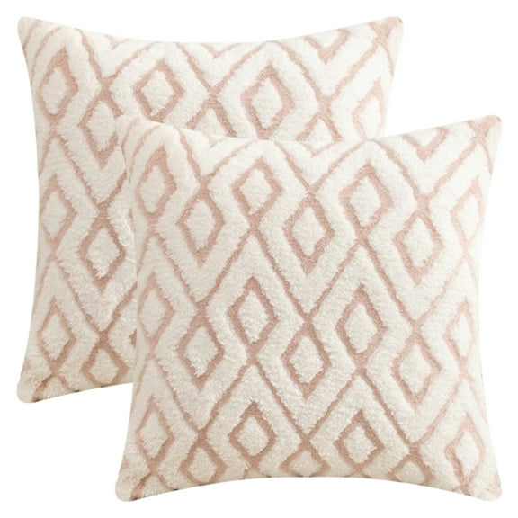 REGALWOVEN Soft Snowflake Fleece Throw Pillow CoverGeometric Cushion Case Hidden Zippered Pillow Case Home Decor Pink 16" x 16"