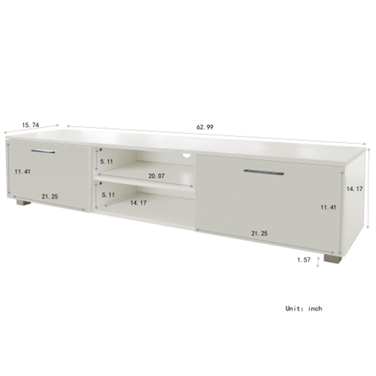 70 Inch TV Stand, Media Console Entertainment Center, Television Table with 2 Storage Cabinet