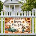 thumbnail image 6 of Colorful Leaves Happy Fall y'all Pumpkins Vintage Truck Sunflowers Autumn Harvest Banner for Thanksgiving Decoration Seasonal Party Indoor Outdoor, 6 of 9