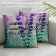 thumbnail image 3 of Quotes Pillow Cases Philippians I Can Do All Things Through Christ Who Strengthens Me Throw Pillow Covers  Cotton Linen Cushion Cover for Men Women Purple Green, 3 of 5
