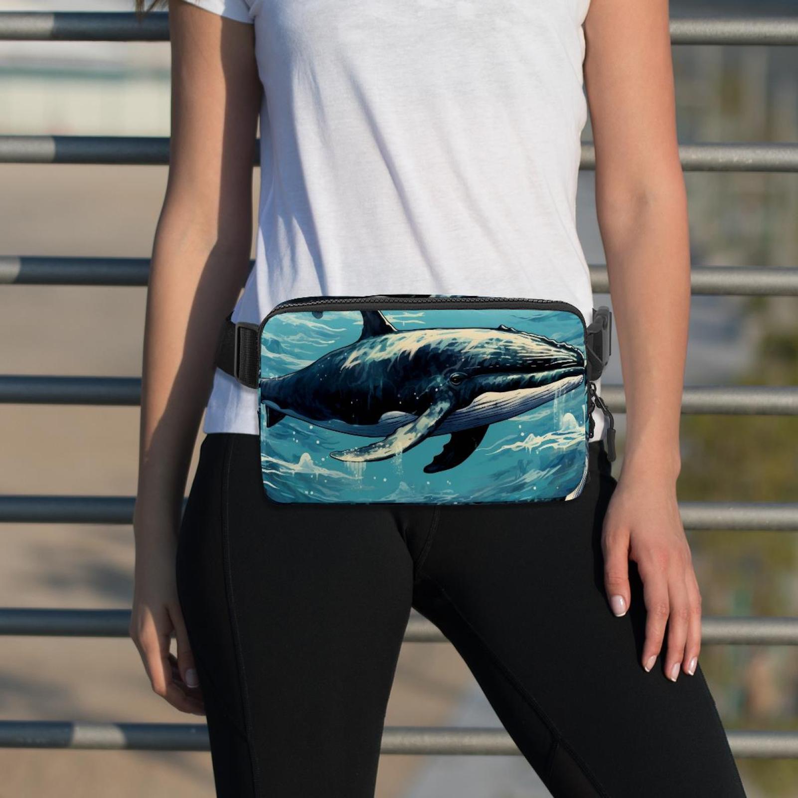 Whales Versatile Waist Bag, Crossbody Bag, Running Belt - Lightweight, Adjustable, with Extension Strap, Unisex