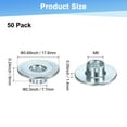 thumbnail image 3 of Uxcell 50-Pack M6x6mm T-Nuts Zinc Plated Carbon Steel Tee Nut Round Base Weld Nuts Silver, 3 of 7