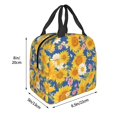 thumbnail image 3 of Disketp Vintage White Yellow Sunflower for Insulated Lunch Bag for Women and Men, Perfect for Work, Hiking, Picnic, 3 of 8