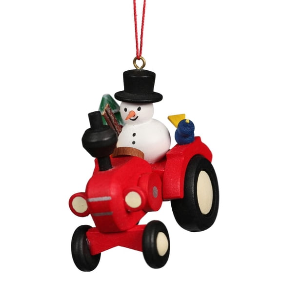 Alexander Taron 2.5" Christian Ulbricht Tractor Christmas Ornament with Snowman