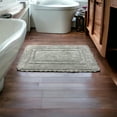 thumbnail image 5 of Serafina Home Bathroom Rug Set OF TWO, 100% Cotton, Tufted Design, Slip Resistant Backing, 17x24 and 20x32 (Adamo dark grey), 5 of 6
