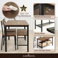 thumbnail image 4 of CAPHAUS 4 Pieces Dining Table Set for 4 w/ Bench and Chairs, Modern Table Set for Dining Room, Home, Kitchen w/ Storage Rack, Rectangle Table, Bench & Two Chairs, Space-Saving Dining Set, Rustic Oak, 4 of 8